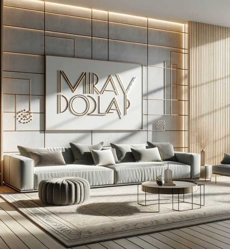 Banko Modelleri 7 DALL·E 2024 02 27 15.20.23 Design an image depicting a modern home decoration scene. The setting is a contemporary living room with a minimalist aesthetic featuring clean lines