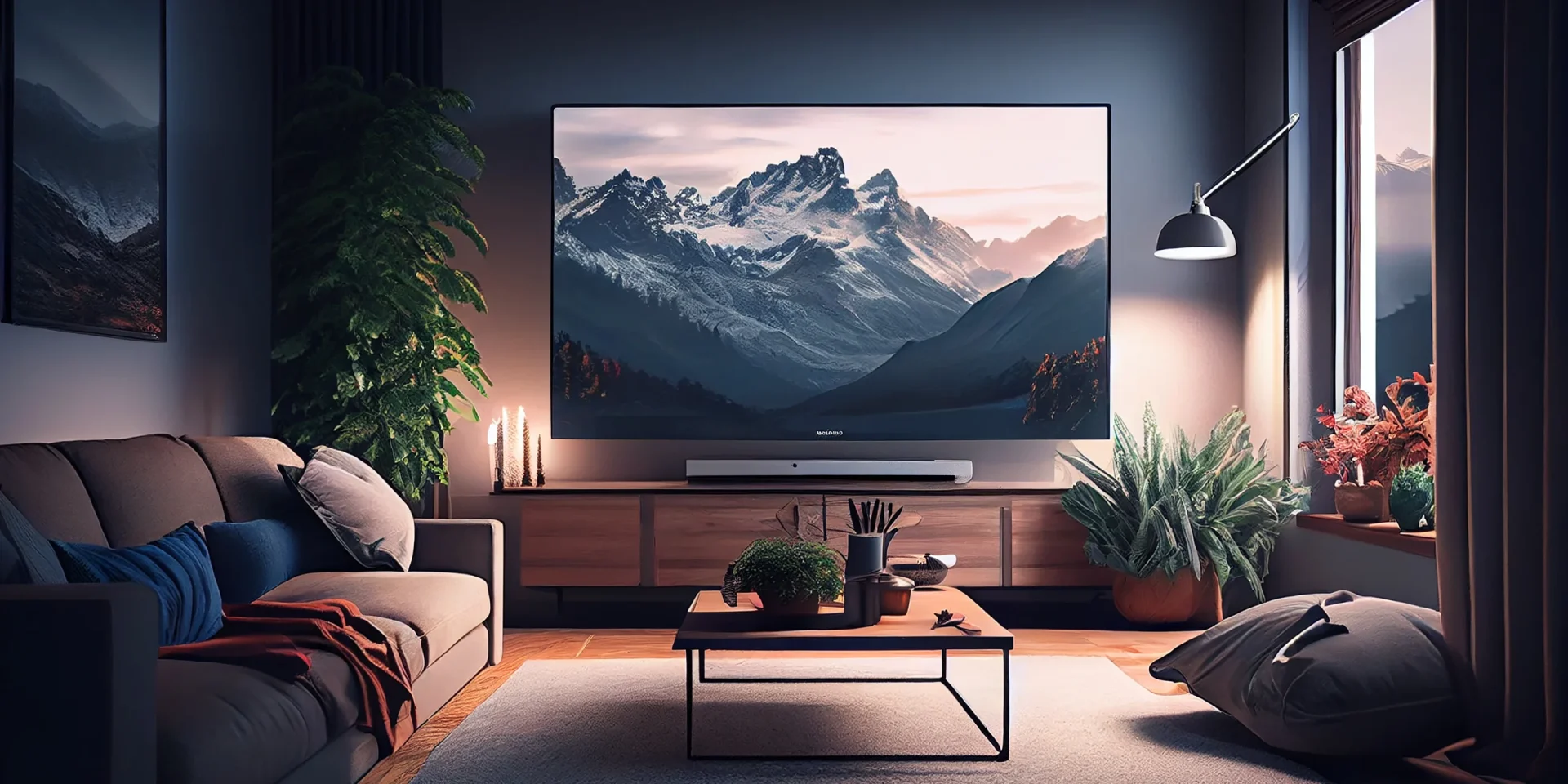 modern indoor living room with comfortable sofa generative ai scaled